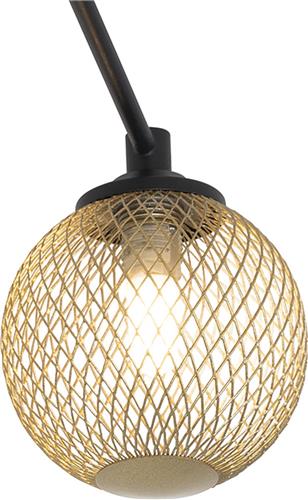 QAZQA athens - Moderne Plafondlamp - 8 lichts - L 1000 mm - Zwart Goud - Woonkamer | Slaapkamer | Keuken