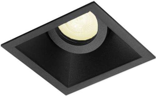 Inbouwspot Ismail met Philips HUE White - inbouwspot - Zwart - vierkant verdiepte spot - Voor binnen / woonkamer / keuken / slaapkamer - IP20 - GU10 - Buitendiameter: 93MM - boorgat: Vierkante uitsparing - min. Inbouwdiepte: 90MM