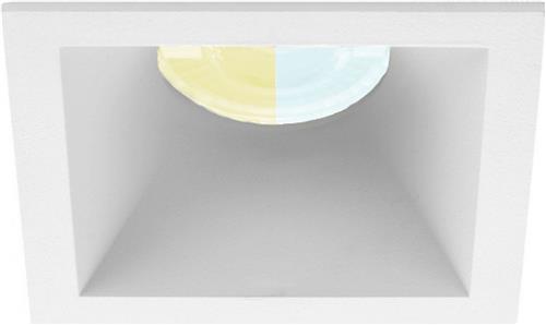 Inbouwspot Zeb met Philips HUE White Ambiance - spotje - Wit - vierkant verdiepte spot - Voor binnen / woonkamer / keuken / slaapkamer - IP20 - GU10 - Buitendiameter: 82MM - boorgat: Vierkante uitsparing - min. Inbouwdiepte: 105MM