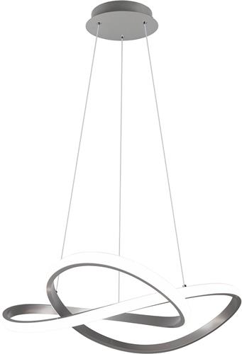 LED Hanglamp - Hangverlichting - Trion Corcy - 27.5W - Natuurlijk Wit 4000K - Dimbaar - Rond - Mat Nikkel - Aluminium