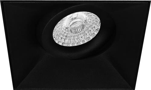 Spot Armatuur GU10 - Pragmi Nivas Pro - GU10 Inbouwspot - Vierkant - Zwart - Aluminium - Trimless - Kantelbaar - 150mm