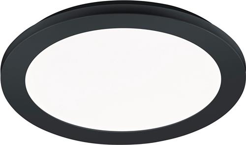 LED Plafondlamp - Badkamerlamp - Trion Camy - Opbouw Rond 13W - Spatwaterdicht IP44 - Dimbaar - Warm Wit 3000K - Mat Zwart