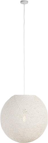 QAZQA corda - Landelijke Hanglamp - 1 lichts - Ø 600 mm - Wit - Woonkamer | Slaapkamer
