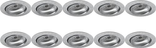 Spot Armatuur 10 Pack - Pragmi Delton Pro - GU10 Inbouwspot - Rond - Zilver - Aluminium - Kantelbaar - Ø82mm