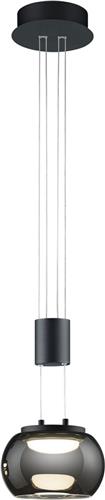 LED Hanglamp - Hangverlichting - Trion Maliba - 8W - 1-lichts - Warm Wit 3000K - Dimbaar - Rond - Mat Zwart - Aluminium