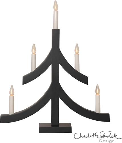 Star Trading kandelaar Pagod, antraciet, hout, 5-vlam, 47.5cm