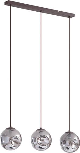 Lindby - hanglamp - 3lichts - Glas, ijzer - E14 - bruin, rookgrijs
