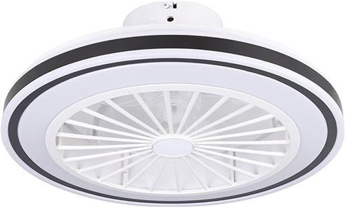 Bilinga Ventilator d:48cm zwart/wit CCT 2600lm dimbaar - Modern - Eglo