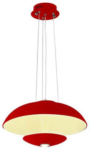 LED Hanglamp - Hangverlichting - Viesta - 24W - Natuurlijk Wit 4000K - Rood Aluminium