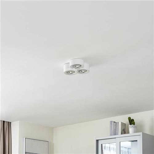 Lindby - plafondlamp - 3lichts - Gips - H: 7.3 cm - GX53 - wit