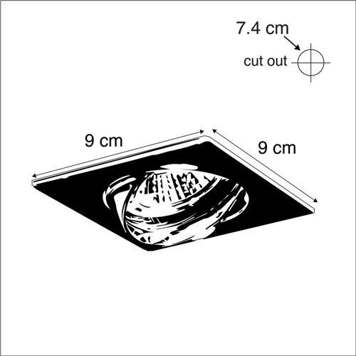 QAZQA edu - Moderne Inbouwspot - 10 stuks - L 90 mm - Chroom - Woonkamer | Slaapkamer | Keuken
