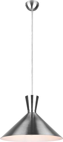 LED Hanglamp - Trion Ewomi - E27 Fitting - 1-lichts - Rond - Mat Nikkel - Aluminium - Ø35cm