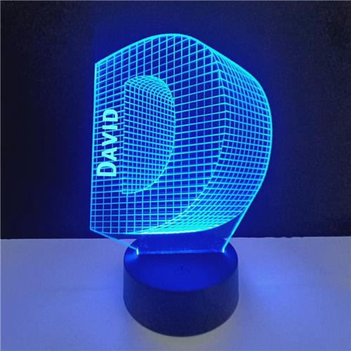 3D LED Lamp - Letter Met Naam - David
