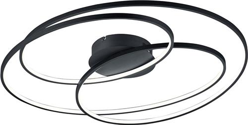 LED Plafondlamp - Torna Gilo - 50W - Warm Wit 3000K - Dimbaar - Rond - Mat Zwart - Aluminium