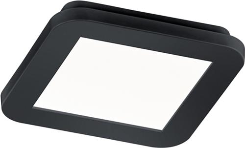 LED Plafondlamp - Badkamerlamp - Torna Camy - Opbouw Vierkant 9W - Spatwaterdicht IP44 - Dimbaar - Warm Wit 3000K - Mat Zwart