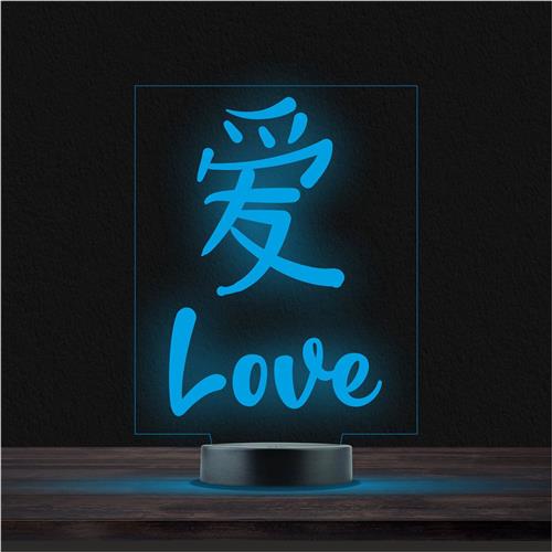 Led Lamp Met Gravering - RGB 7 Kleuren - Love