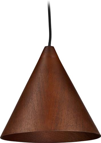 relaxdays hanglamp hout - plafondlamp industrieel - houten lamp - kegelvormige kap - E27