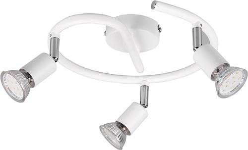 LED Plafondspot - Trion Pamo - GU10 Fitting - 3-lichts - Rond - Mat Wit - Aluminium