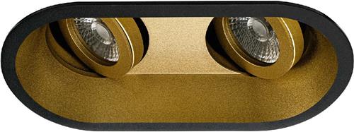 Premium Inbouwspot Claus Goud, Zwart Dubbele verdiepte ronde spot Koel Wit (4000K) Met Philips LED