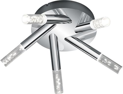 OSRAM - LED Plafondlamp - Torna Balo - 15W - Warm Wit 3000K - 5-lichts - Rond - Glans Chroom - Aluminium