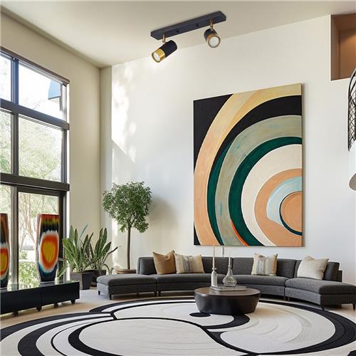 LED Plafondspot - Kingtron Tronta - GU10 Fitting - 2-lichts - Kantelbaar - Rond/Rechthoek - Zwart/Goud