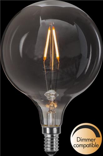 G95 bol - E14 - 1.5W - Super Warm Wit <2200K - Dimbaar - Filament - Rookglas