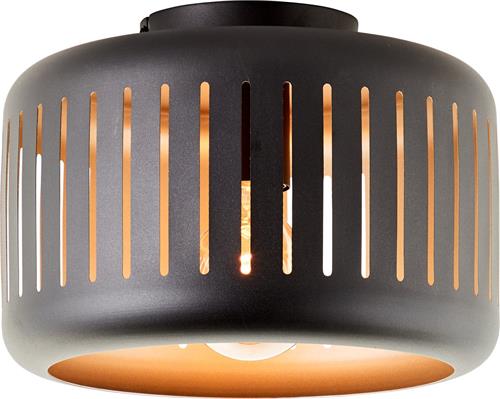 Brilliant Tyas - Plafondlamp - E27 max 1x60W - Zwart/Goud