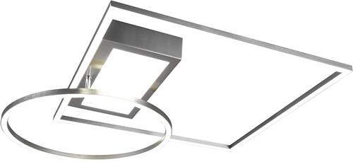 LED Plafondlamp - Plafondverlichting - Trion Dowino - 33W - Aanpasbare Kleur - Afstandsbediening - Dimbaar - Vierkant - Mat Nikkel - Aluminium
