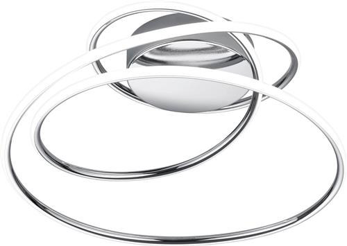 LED Plafondlamp - Plafondverlichting - Trion Bilona - 36W - Natuurlijk Wit 4000K - Dimbaar - Rond - Glans Chroom - Aluminium