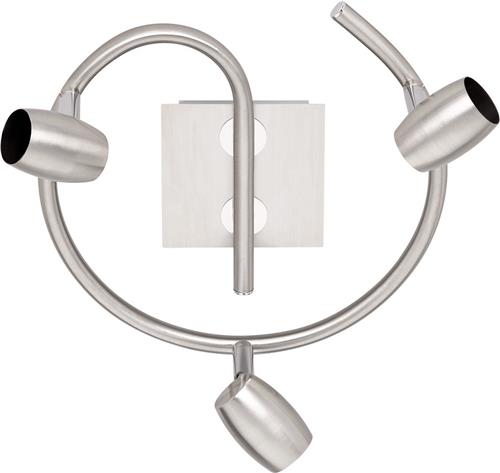 LED Plafondspot - Trion Micko - GU10 Fitting - 3-lichts - Rond - Mat Nikkel - Aluminium