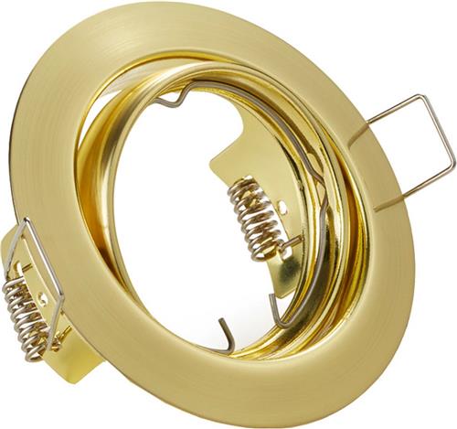 Spot Armatuur GU10 - Torna - GU10 Inbouwspot - Rond - Goud - Aluminium - Kantelbaar Ø83mm