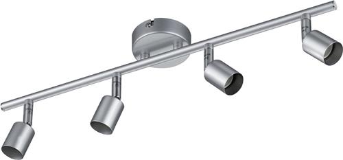 LED Plafondspot - Torna Pamo - GU10 Fitting - 4-lichts - Rechthoek - Mat Titaan - Aluminium