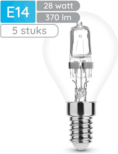 Modee E14 Halogeen Lamp Dimbaar 28W ECO - 370lm - 2700K - Warm Wit - ECO Halogeen Globe Mini P45 - 5 stuks