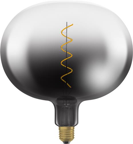 OSRAM Vintage 1906 Big Globe, warmwitte LED-lamp met gloeidraad in klassieke bolvorm, biedt 4,5 W voor 150 lm, E27 fitting, smoke design, 220 mm diameter, CRI 80, 1800 K.