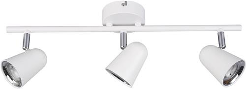 LED Plafondspot - Trion Toluno - 9W - Warm Wit 3000K - 3-lichts - Rechthoek - Mat Wit - Kunststof