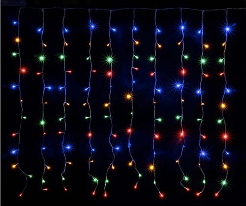 Porte lichtgordijn 180Led IP44 90x180cm, 8 modi + timer - transparante kabel, multicileur - Multicolore - Kunststof - MultiCouleur - SILUMEN