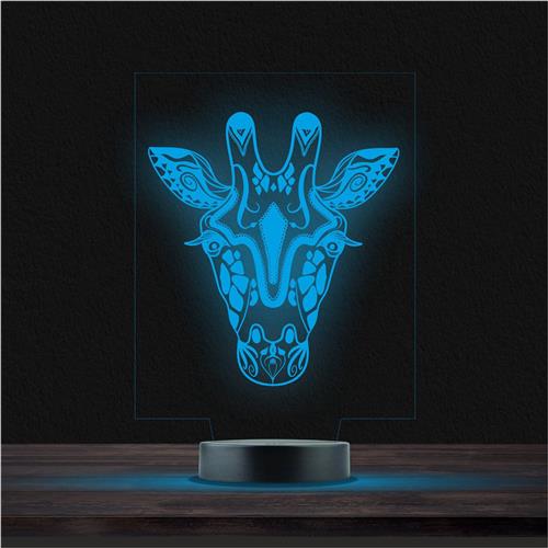 Led Lamp Met Gravering - RGB 7 Kleuren - Giraffe