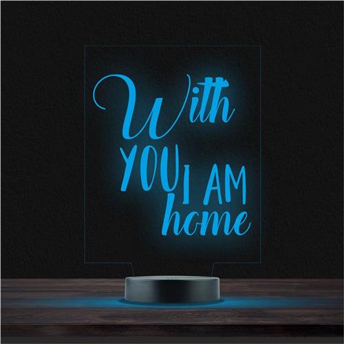 Led Lamp Met Gravering - RGB 7 Kleuren - With You I Am Home