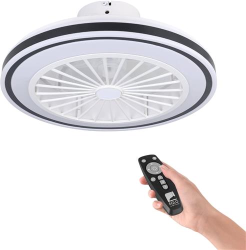 EGLO Almeria Plafondventilator met lamp - Ø 48 cm - 3 snelheden - Instelbaar wit licht - Dimbaar - AC longer life - Wit/Zwart