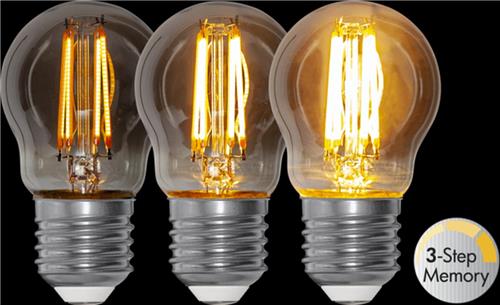 3 standen - Kogellamp - E27 - 2.9W - Super Warm Wit - 2200K - Dimbaar