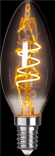 Kaarslamp - E14 - 3W - Super Warm Wit <2200K - Filament - Rookglas