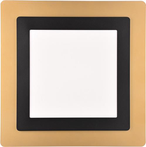 LED Plafondlamp - Trion Groan - 46W - Aanpasbaar kleur - Dimbaar - Vierkant - Zwart Goud - Metaal