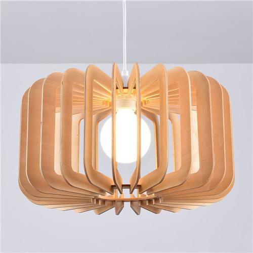 Houten hanglamp Inzai - rond