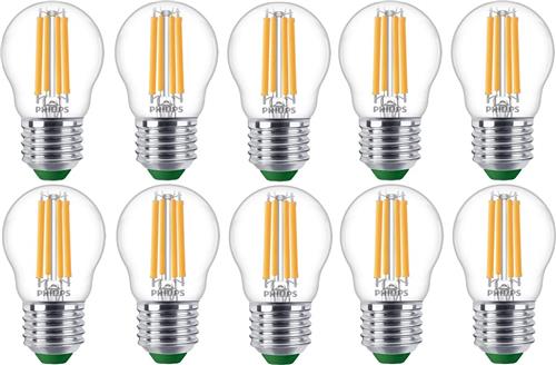 Doos 10 stuks Philips LED Kogellamp E27 2.3W 485lm 2700K Helder Niet-Dimbaar P45 Energielabel A