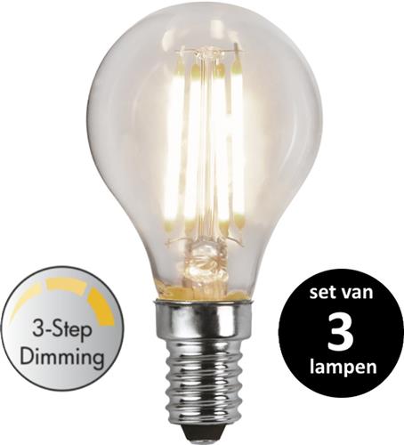 3 standen led lamp  - 4W -Warm Wit (3000K) -Dimbaar met schakelaar -3 step dimming - set van 3