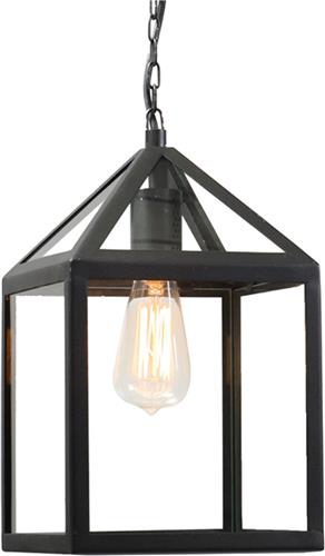 QAZQA amsterdam - Landelijke Hanglamp voor buiten - 1 lichts - L 210 mm - Zwart - Buitenverlichting