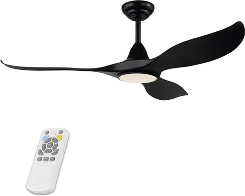 EGLO Cirali Plafondlamp met Ventilator - 132cm - Zomer/Winter Functie - DC-energy saving - Zwart - Dimbaar