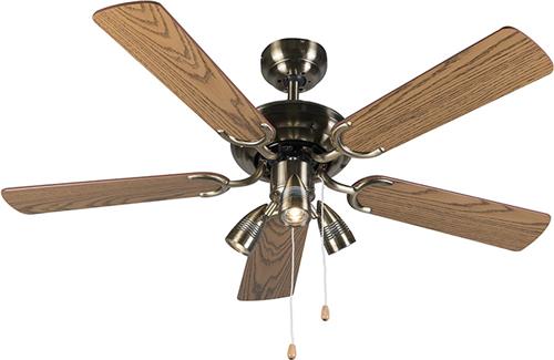 QAZQA mistral - Stille Plafondventilator met Verlichting | Lamp - 3 lichts - Ø 1100 mm - Brons - Woonkamer | Slaapkamer | Keuken