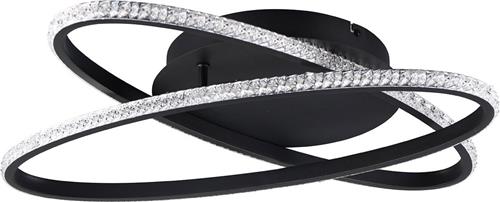 LED Plafondlamp - Plafondverlichting - Torna Lenas - 27W - Natuurlijk Wit 4000K - Dimbaar - Rond - Mat Zwart - Metaal