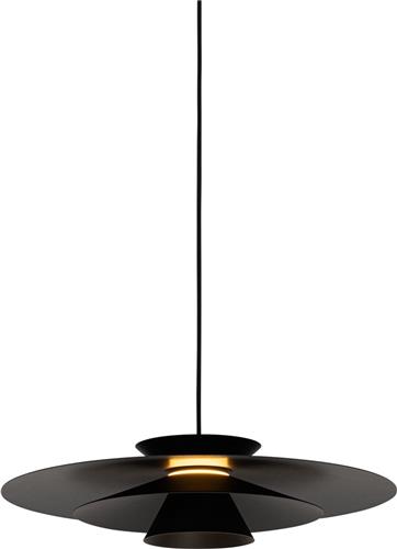 QAZQA pauline - Design Dimbare LED Hanglamp met Dimmer - 1 lichts - Ø 50 cm - Zwart - Woonkamer | Slaapkamer | Keuken